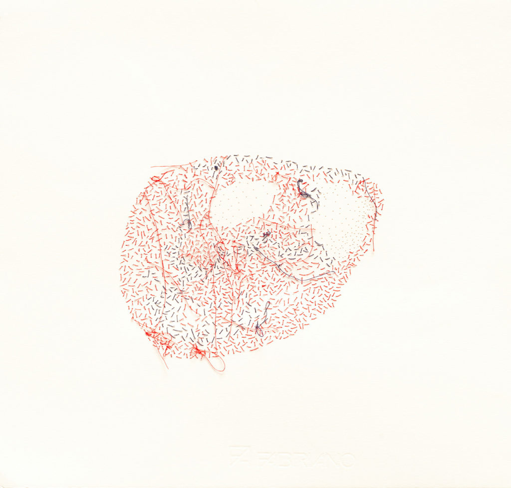 Papel de algodón cosido. 35 x 35 cm. 2018